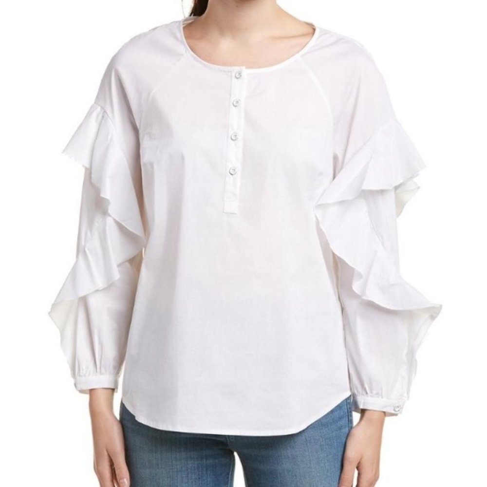 Splendid Henley Ruffle Sleeve Top
